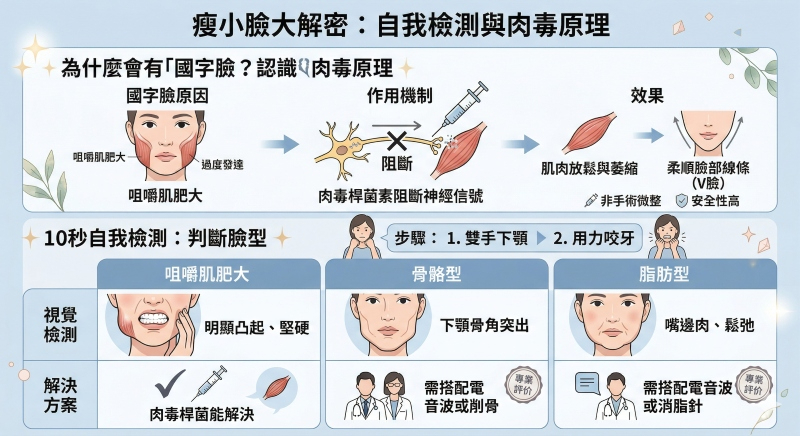 為什麼會有國字臉？認識「肉毒咀嚼肌」的瘦臉原理